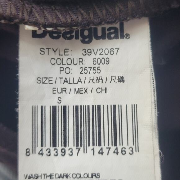 Desigual bodycon dress brown lace print size Small - Picture 7 of 8